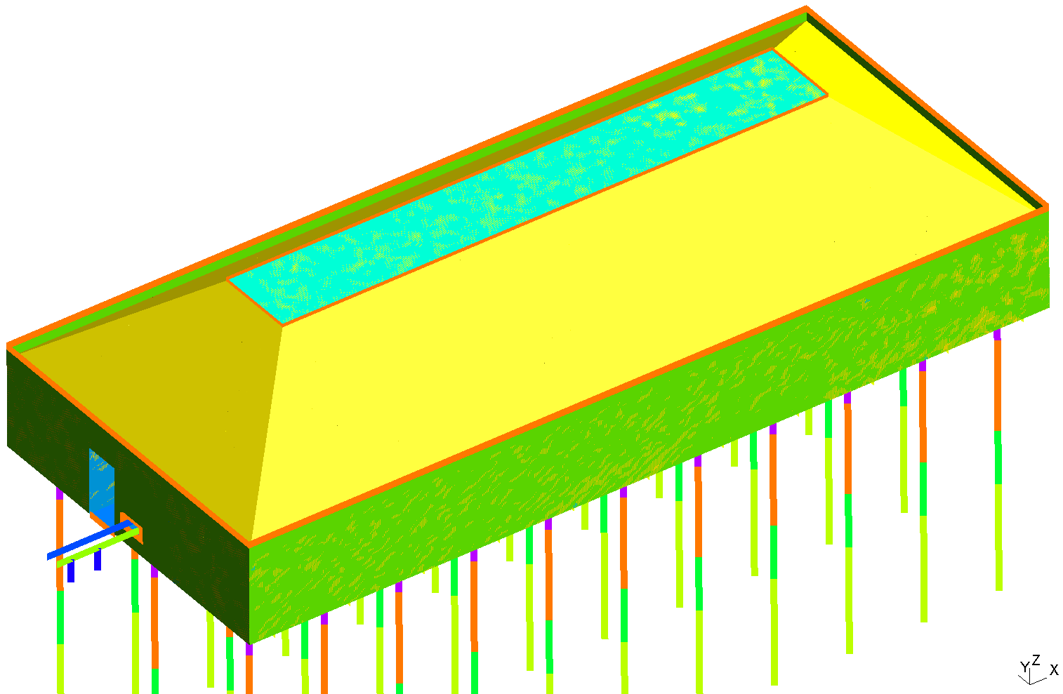 Overall view of the modelization with backfill