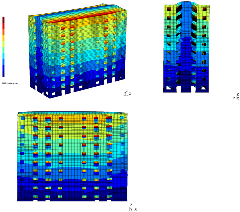 Building distortion under loadings