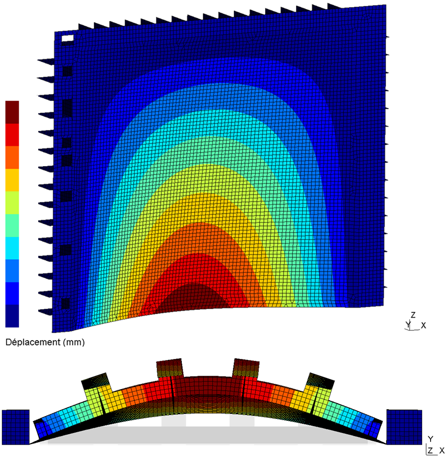 Displacements of the door